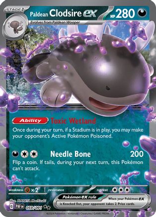 Paldean Clodsire ex - 059/091 Holofoil [SV: Paldean Fates] Pokemon Single Pokémon
