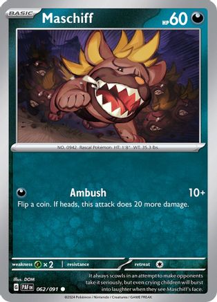 Maschiff (62) [SV: Paldean Fates] Pokemon Single Pokémon