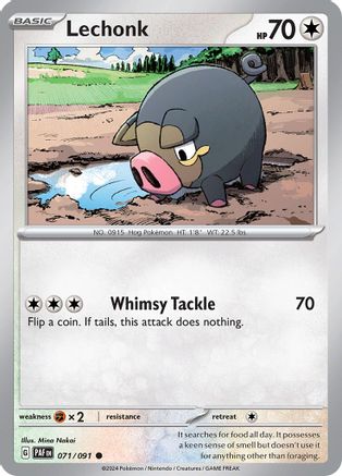 Lechonk - 071/091 [SV: Paldean Fates] Pokemon Single Pokémon