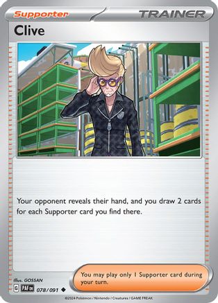 Clive - 078/091 Reverse Holofoil [SV: Paldean Fates] Pokemon Single Pokémon