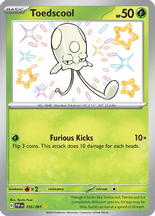 Toedscool - 105/091 Holofoil [SV: Paldean Fates] Pokemon Single Pokémon