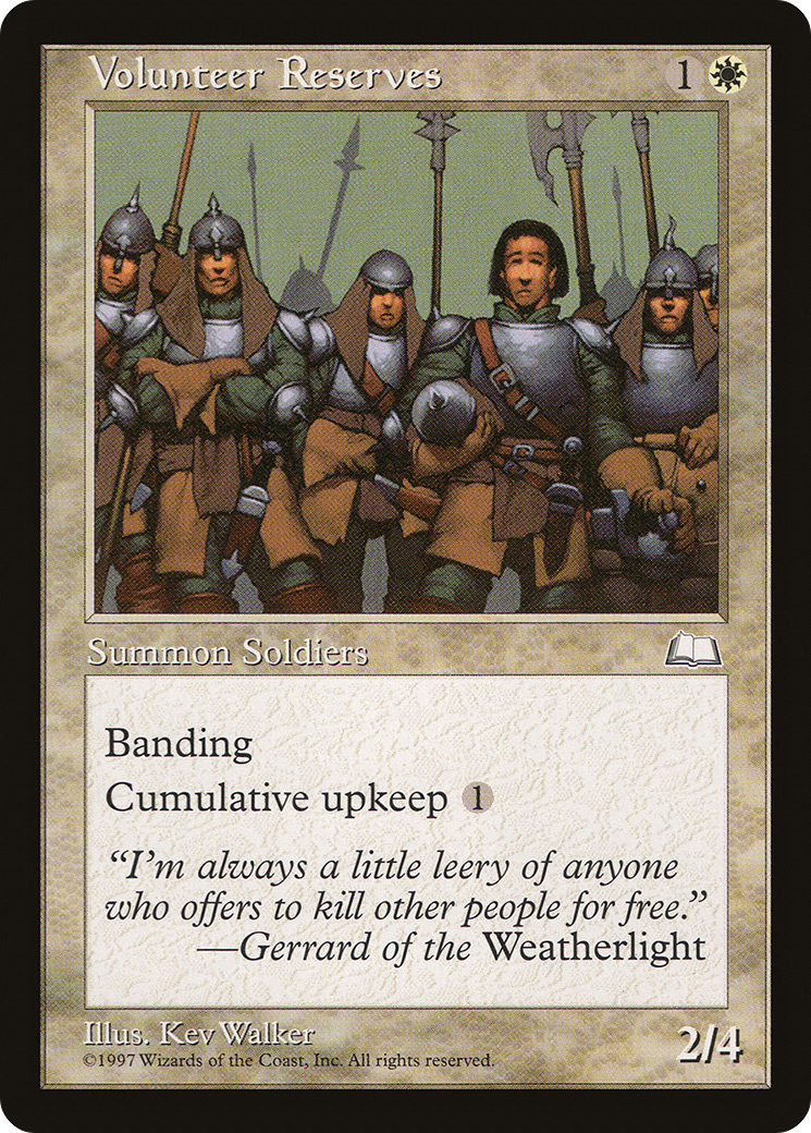 Volunteer Reserves (WTH-029) [Weatherlight] MTG Single Wizards of the Coast