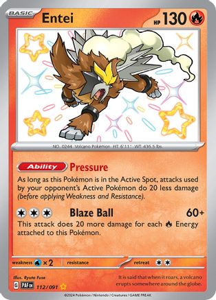 Entei (112) Holofoil [SV: Paldean Fates] Pokemon Single Pokémon