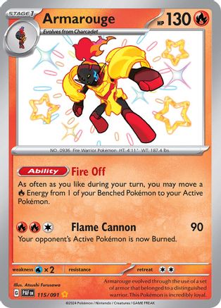 Armarouge - 115/091 Holofoil [SV: Paldean Fates] Pokemon Single Pokémon