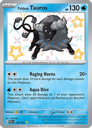 Paldean Tauros - 120/091 Holofoil [SV: Paldean Fates] Pokemon Single Pokémon
