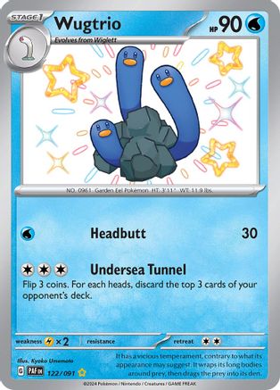Wugtrio - 122/091 Holofoil [SV: Paldean Fates] Pokemon Single Pokémon