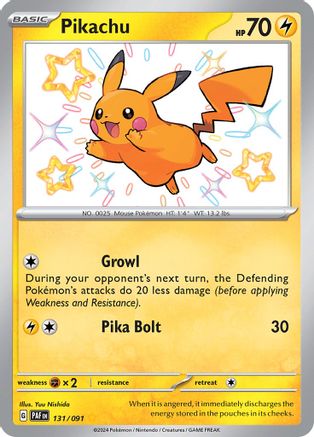 Pikachu - 131/091 Holofoil [SV: Paldean Fates] Pokemon Single Pokémon