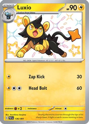 Luxio (136) Holofoil [SV: Paldean Fates] Pokemon Single Pokémon
