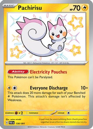 Pachirisu (138) Holofoil [SV: Paldean Fates] Pokemon Single Pokémon