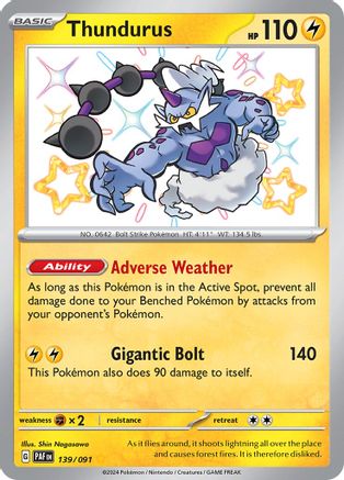 Thundurus (139) Holofoil [SV: Paldean Fates] Pokemon Single Pokémon