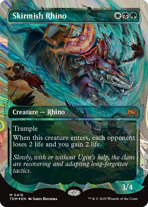 Skirmish Rhino (Halo Foil) (TDM-418) [Tarkir: Dragonstorm] Foil MTG Single Wizards of the Coast