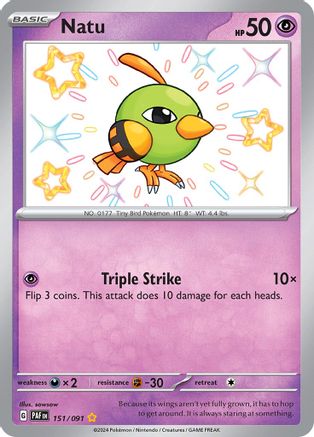 Natu - 151/091 Holofoil [SV: Paldean Fates] Pokemon Single Pokémon