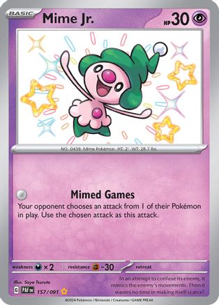 Mime Jr. - 157/091 Holofoil [SV: Paldean Fates] Pokemon Single Pokémon