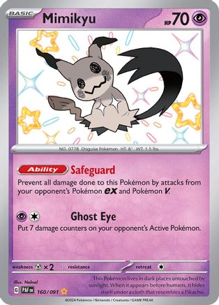 Mimikyu -160/091 (160) - [SV: Paldean Fates] Holofoil Pokemon Single Pokémon