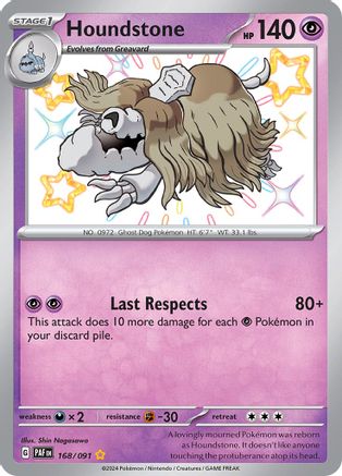Houndstone - 168/091 Holofoil [SV: Paldean Fates] Pokemon Single Pokémon