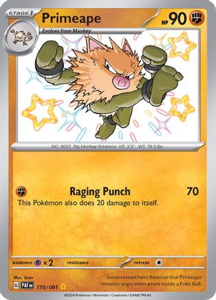 Primeape - 170/091 Holofoil [SV: Paldean Fates] Pokemon Single Pokémon