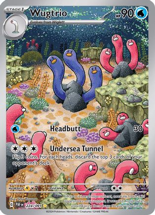 Wugtrio - 224/091 Holofoil [SV: Paldean Fates] Pokemon Single Pokémon