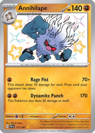 Annihilape - 171/091 Holofoil [SV: Paldean Fates] Pokemon Single Pokémon