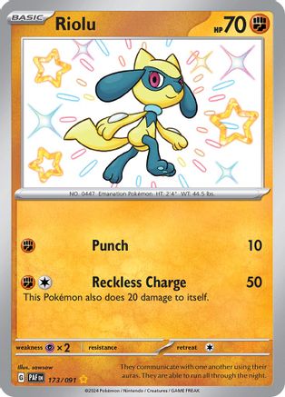 Riolu (173) Holofoil [SV: Paldean Fates] Pokemon Single Pokémon