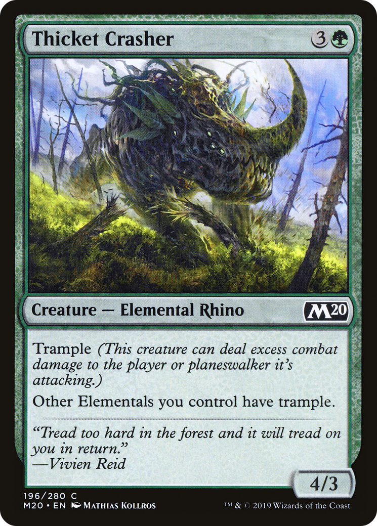 Thicket Crasher (M20-196) [Core Set 2020] Foil MTG Single Wizards of the Coast