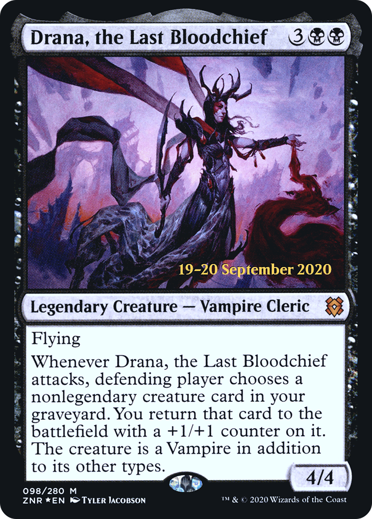 Drana, the Last Bloodchief (PRE-098) [Zendikar Rising Promos] Foil MTG Single Wizards of the Coast