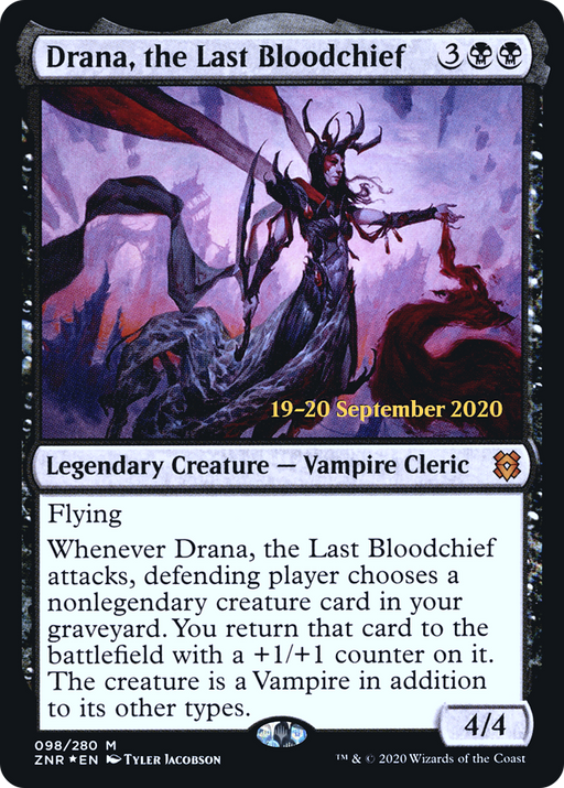 Drana, the Last Bloodchief (PRE-098) [Zendikar Rising Promos] Foil MTG Single Wizards of the Coast