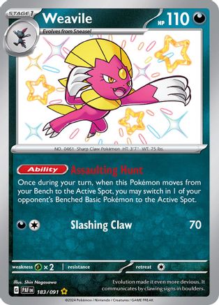 Weavile (183) Holofoil [SV: Paldean Fates] Pokemon Single Pokémon
