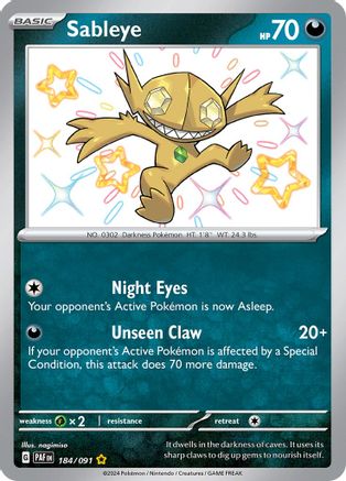 Sableye (184) Holofoil [SV: Paldean Fates] Pokemon Single Pokémon