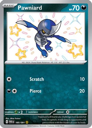 Pawniard (185) Holofoil [SV: Paldean Fates] Pokemon Single Pokémon