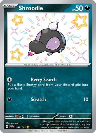 Shroodle - 189/091 Holofoil [SV: Paldean Fates] Pokemon Single Pokémon