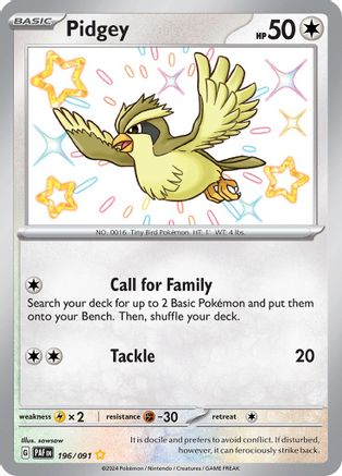 Pidgey (196) Holofoil [SV: Paldean Fates] Pokemon Single Pokémon