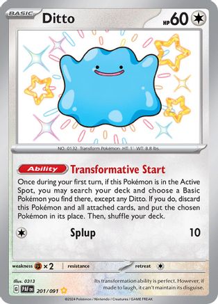 Ditto (201) - [SV: Paldean Fates] Holofoil Pokemon Single Pokémon