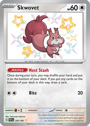 Skwovet (205) Holofoil [SV: Paldean Fates] Pokemon Single Pokémon