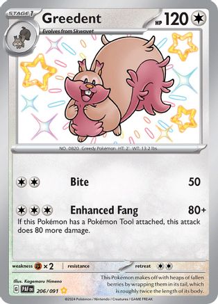 Greedent (206) Holofoil [SV: Paldean Fates] Pokemon Single Pokémon