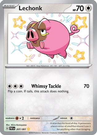 Lechonk - 207/091 Holofoil [SV: Paldean Fates] Pokemon Single Pokémon