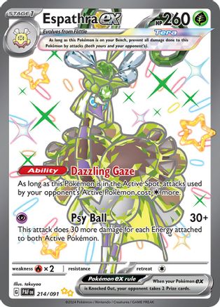 Espathra ex - 214/091 Holofoil [SV: Paldean Fates] Pokemon Single Pokémon