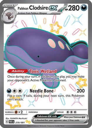 Paldean Clodsire ex - 219/091 Holofoil [SV: Paldean Fates] Pokemon Single Pokémon