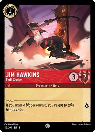 Jim Hawkins - Thrill Seeker (110/204) [Into the Inklands] Cold Foil Lorcana Single Disney