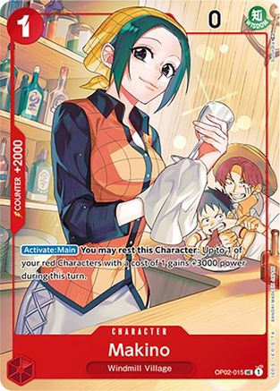 Makino (Japanese 1st Anniversary Set) (OP02-015) [One Piece Promotion Cards] Foil One Piece Single Bandai