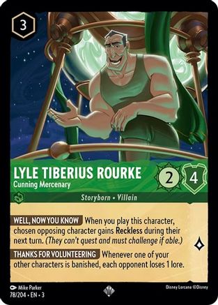 Lyle Tiberius Rourke - Cunning Mercenary (78/204) [Into the Inklands] Cold Foil Lorcana Single Disney