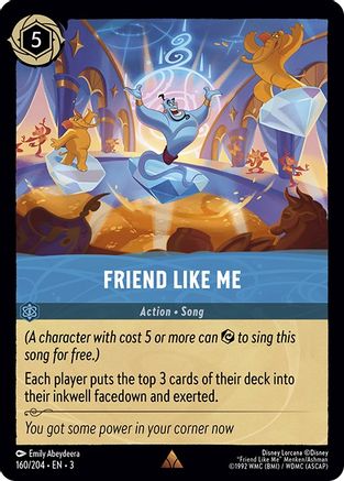 Friend Like Me (160/204) [Into the Inklands] Cold Foil Lorcana Single Disney