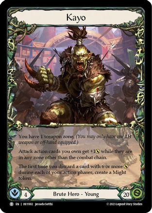 Kayo // Rhinar [HVY002 // HVY004] (Heavy Hitters) Flesh And Blood Single Flesh And Blood   