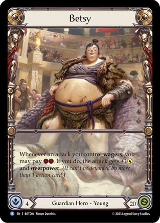 Betsy [BET001] (Heavy Hitters Betsy Blitz Deck)  Rainbow Foil Flesh And Blood Single Flesh And Blood   