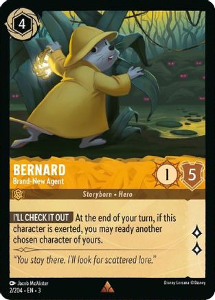 Bernard - Brand-New Agent (2/204) [Into the Inklands] Cold Foil Lorcana Single Disney