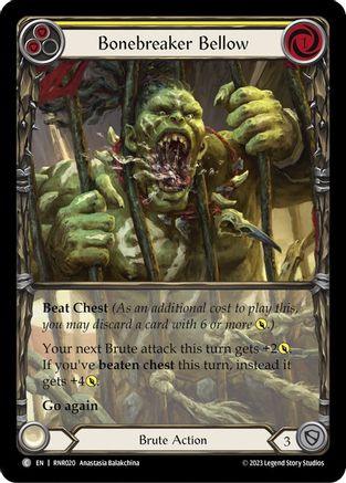Bonebreaker Bellow (Yellow) [RNR020] (Rhinar Hero Deck) Flesh And Blood Single Flesh And Blood   
