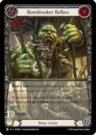 Bonebreaker Bellow (Blue) [RNR024] (Rhinar Hero Deck) Flesh And Blood Single Flesh And Blood   