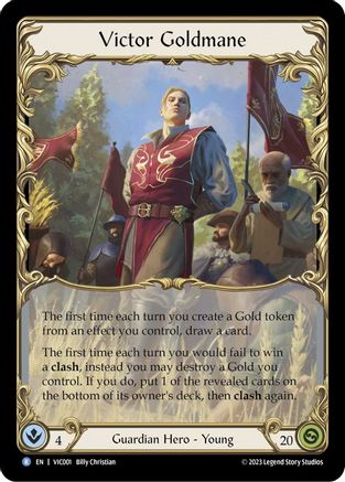 Victor Goldmane [VIC001] (Heavy Hitters Victor Blitz Deck)  Rainbow Foil Flesh And Blood Single Flesh And Blood   