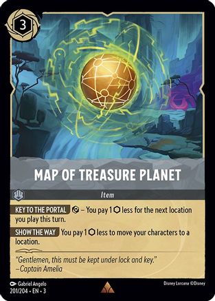 Map of Treasure Planet (201/204) [Into the Inklands] Lorcana Single Disney