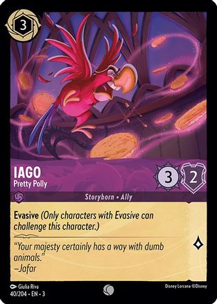 Iago - Pretty Polly (40/204) [Into the Inklands] Cold Foil Lorcana Single Disney