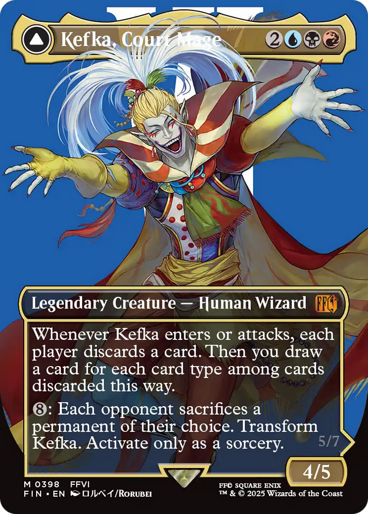 Kefka, Court Mage // Kefka, Ruler of Ruin (FIN-398) [FINAL FANTASY] (Borderless) Foil MTG Single Wizards of the Coast